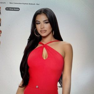 Fashion Nova Red Bodysuit Open Back
